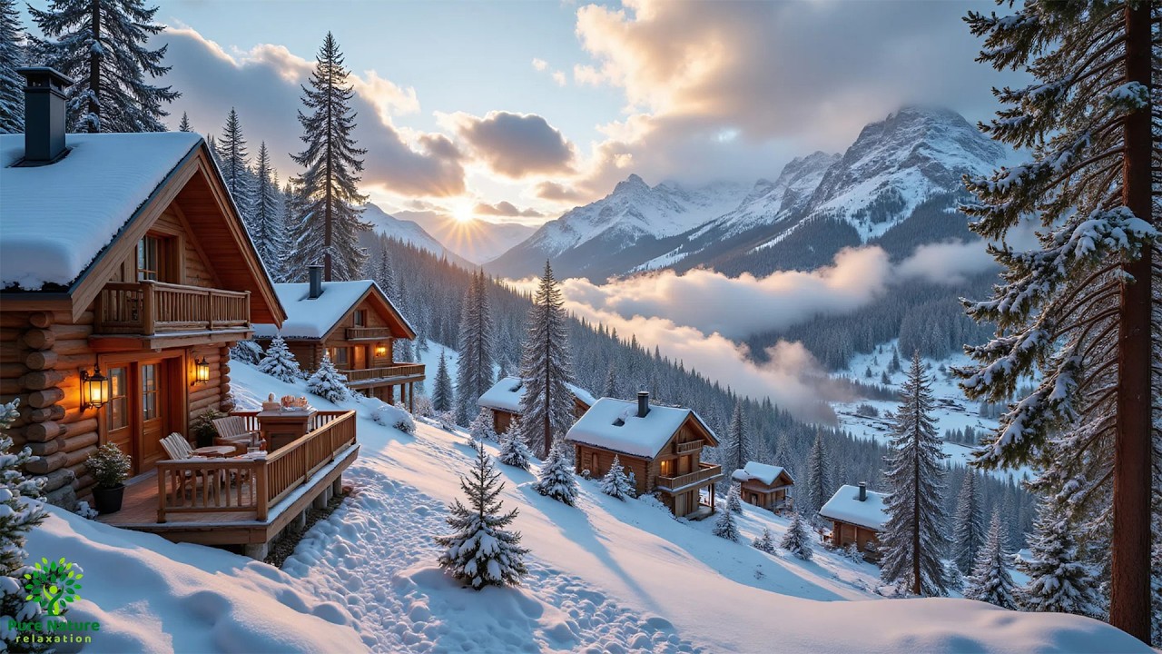 Nature Healing Music ❄️ Peaceful Winter Scenery & Snowy Landscape, Soothing Music for Stress Relief