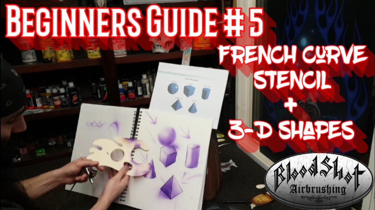 Airbrushing Tips for Beginners #5 Hand Cut Stencil and 3-D Shapes Instructional Video
