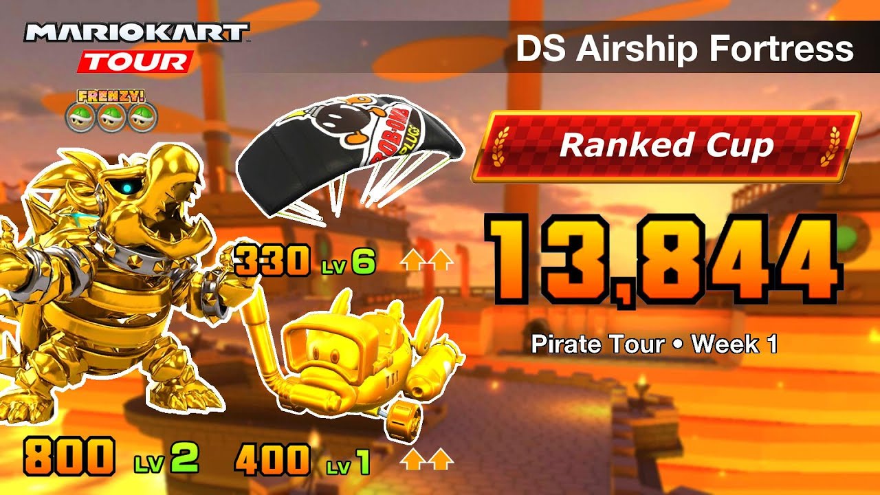 Nonstop Combo (With Tier 2 Glider) on DS Airship Fortress | Ranked Cup | Mario Kart Tour