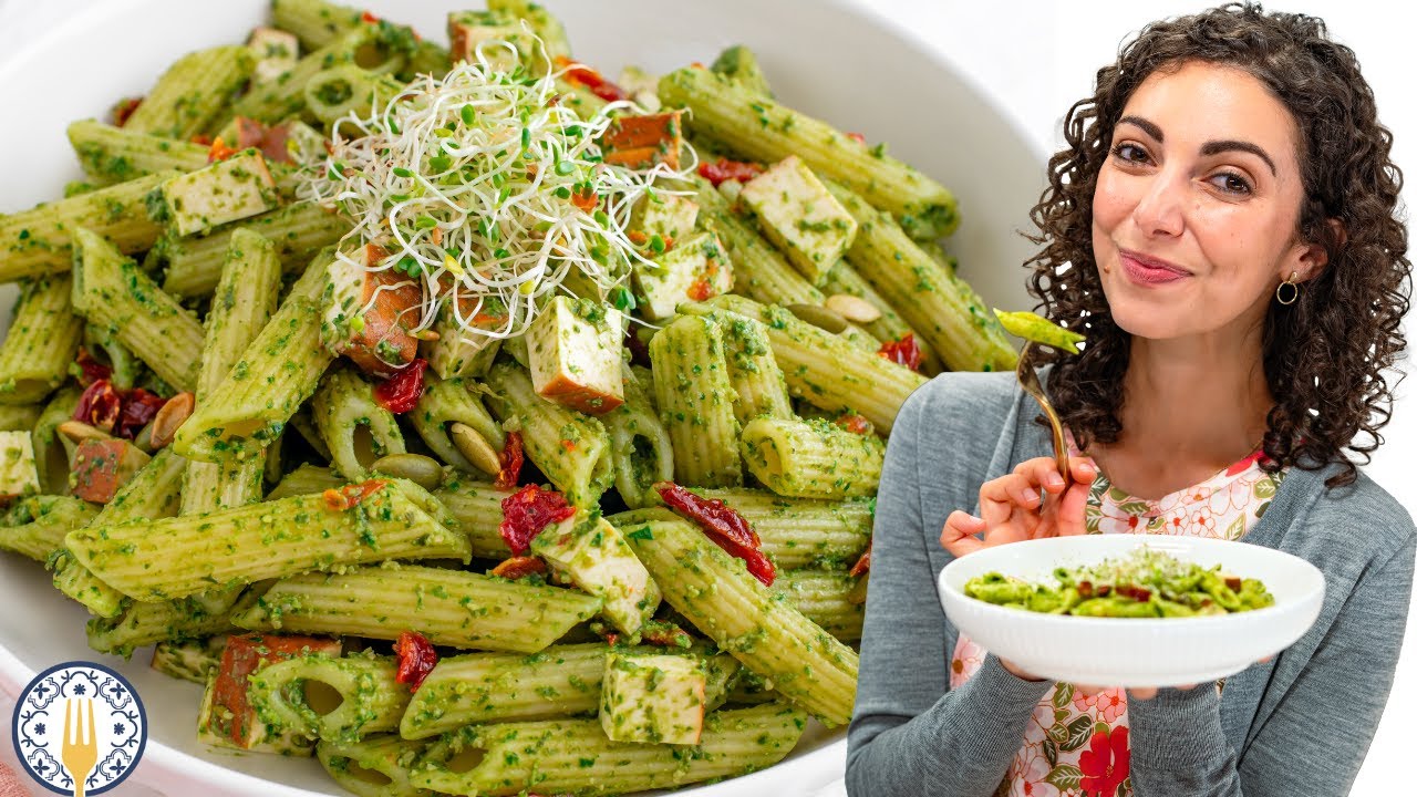 AMAZING Dairy-Free Pesto Pasta 🌱