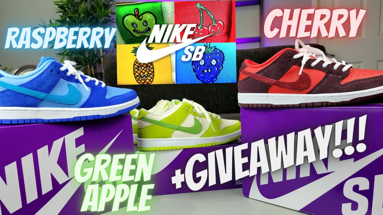 NIKE SB DUNK FRUIT PACK | NIKE SB DUNK CHERRY | NIKE SB DUNK GREEN APPLE | NIKE SB DUNK RASPBERRY.