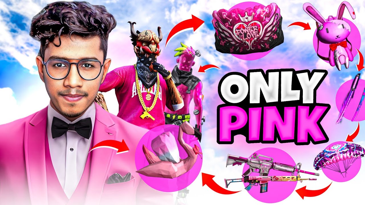 All Items PINK 🩷 Free Fire Pink Challenge | Free Fire Malayalam