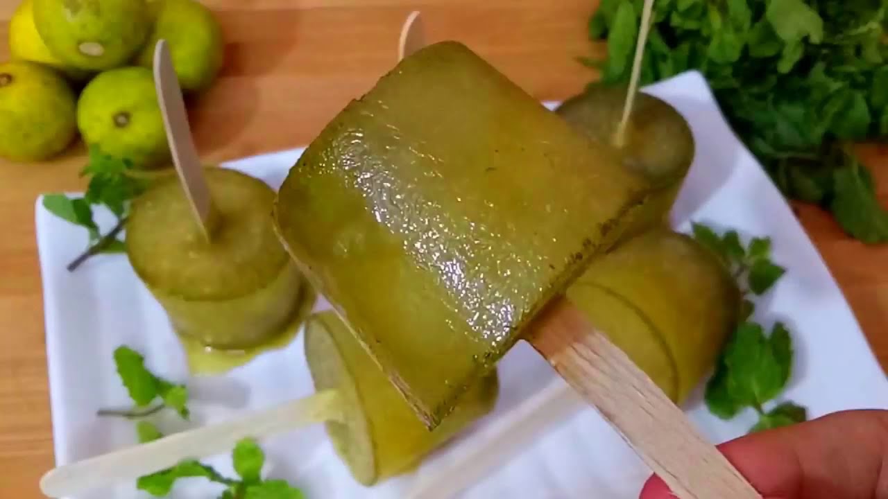निम्बू पुदीना फ्लेवर वाली चुस्की | Lemon Mint Popsicle I Nimbu Pudina Chuski I Lemon Mint Chuski