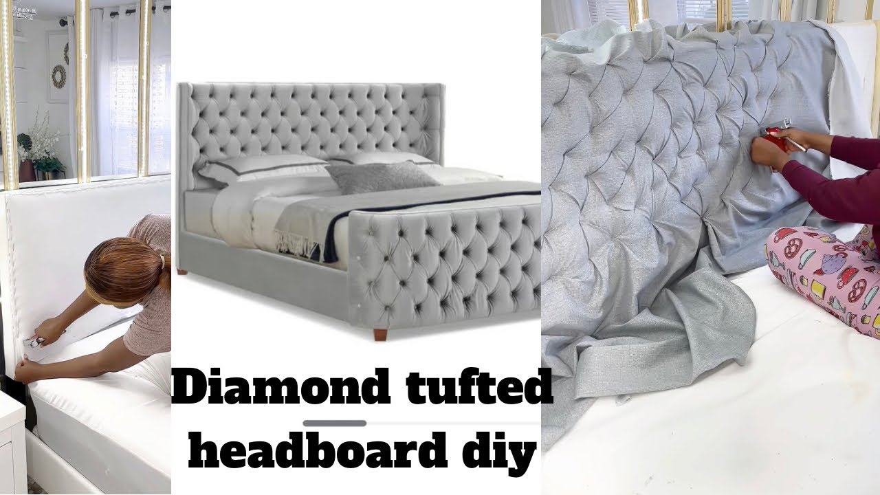 Zgalleria diamond tufted headboard diy,theirs $1604 mine $97.00