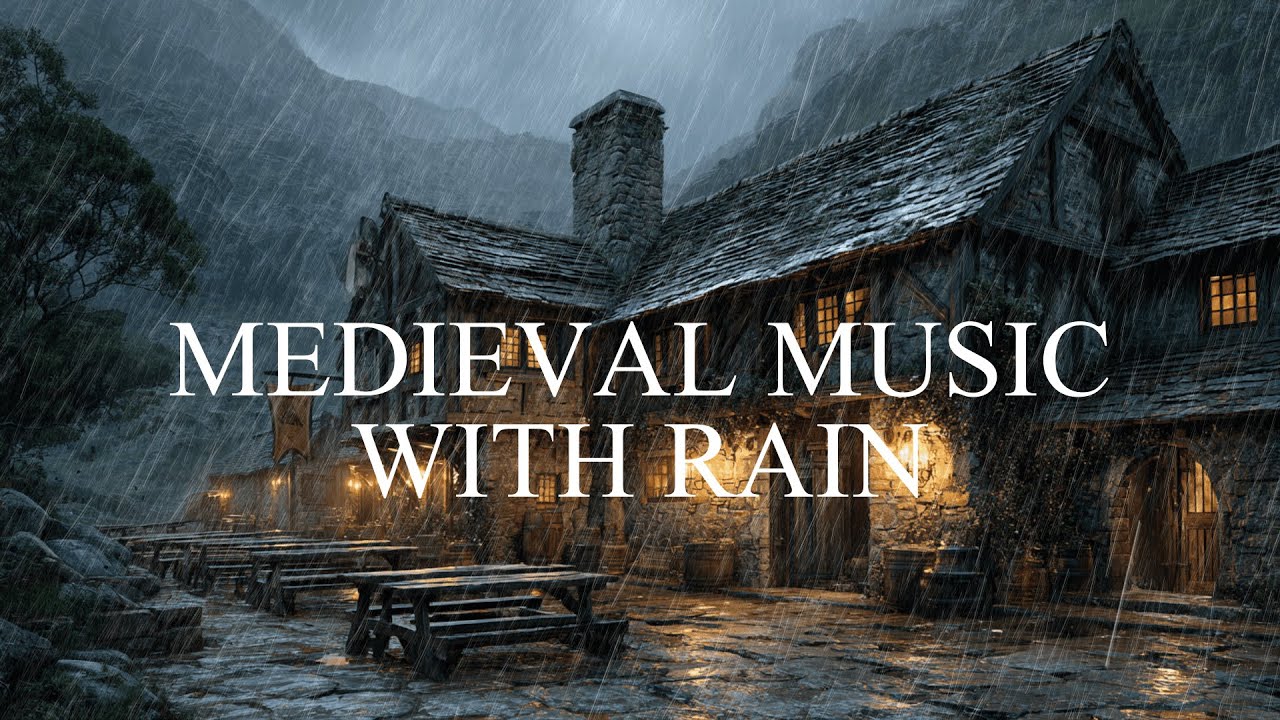 Cozy Rain at the Medieval Tavern 🍺🌙 | Music for Deep Sleep & Relaxation
