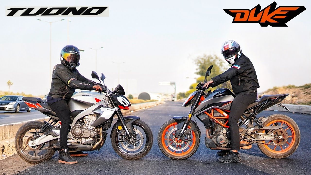 Aprilia Tuono 457 VS KTM Duke 390 RACE | 1st in the World!!