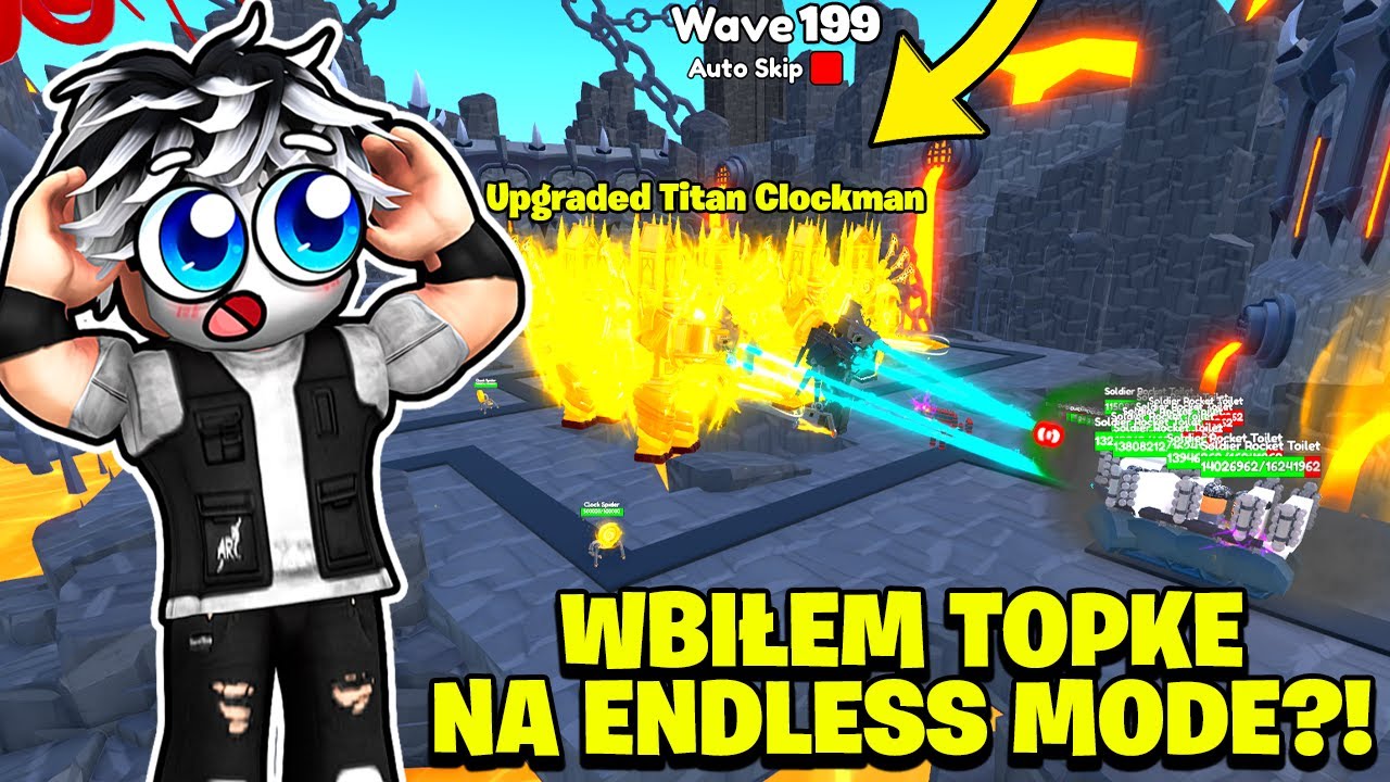 ZAGRAŁEM ULTIMATE UPGRADED TITAN CLOCKMAN NA ENDLESS MODE W TOILET TOWER DEFENSE! Roblox