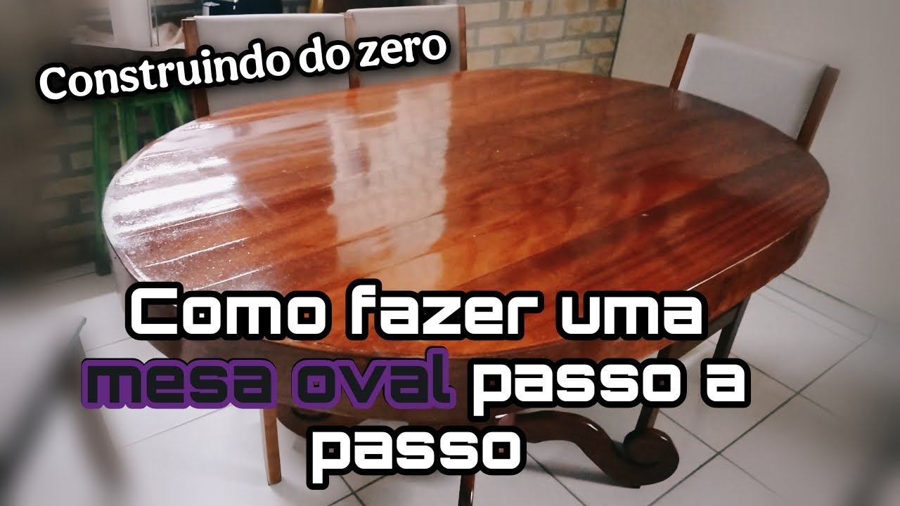 Construindo uma elegante mesa oval de madeira do zero