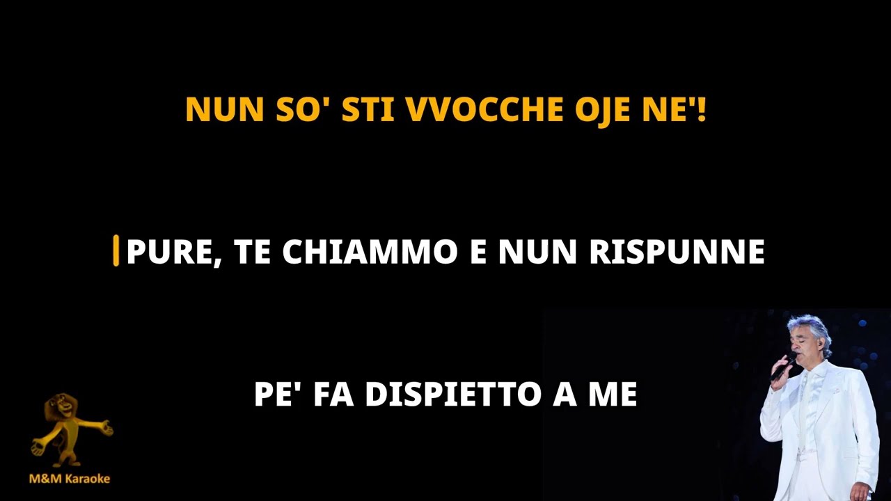 Andrea Bocelli - ANEMA E CORE - KARAOKE