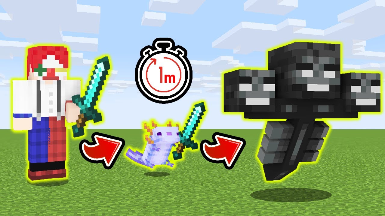 【マイクラ】1分ごとにランダムなmobに変身するPVP【マインクラフト】