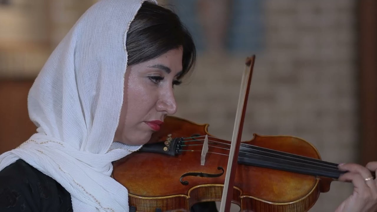 violin and tombak duet persian music دونوازی ویولن و تنبک، آزاده شمس و ستاره شمس
