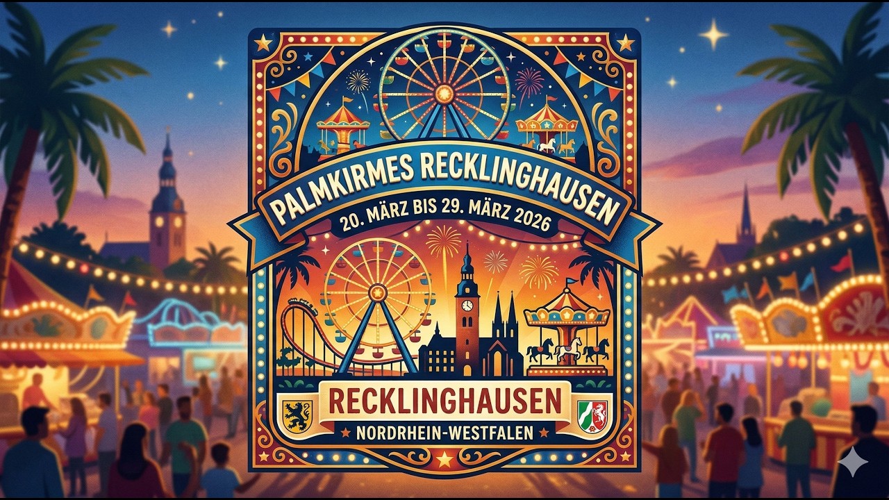 Recklinghausen - Palmkirmes 2026 -  Die Fahrgeschäfte