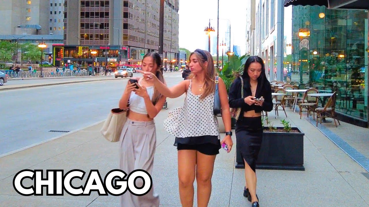 CHICAGO (USA) Walking Tour on Friday Evening | June 7, 2024 | 4k 60fps Video