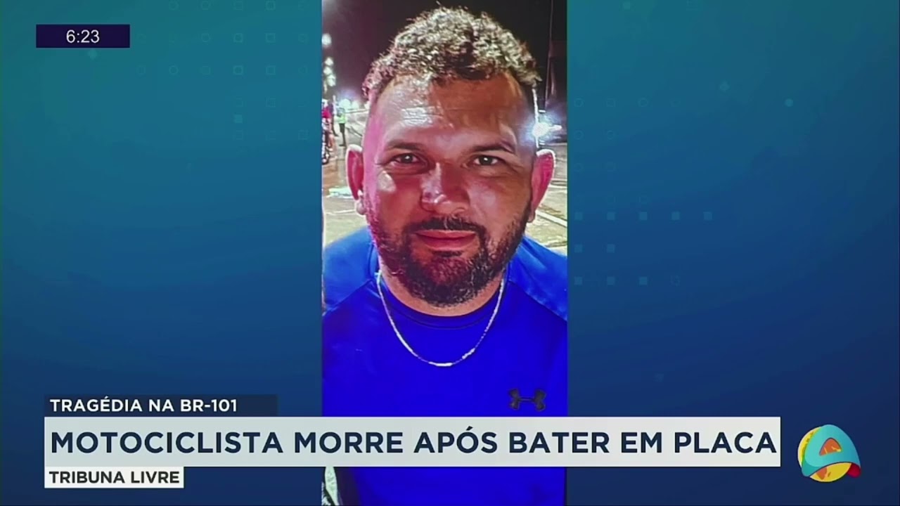 Tribuna Livre - Motociclista morre após bater em placa na BR-101