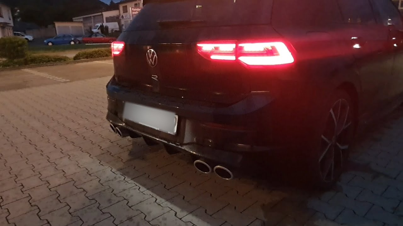 2021 VW Golf 8 R exhaust sound, cold start, drive-by, pops and bangs