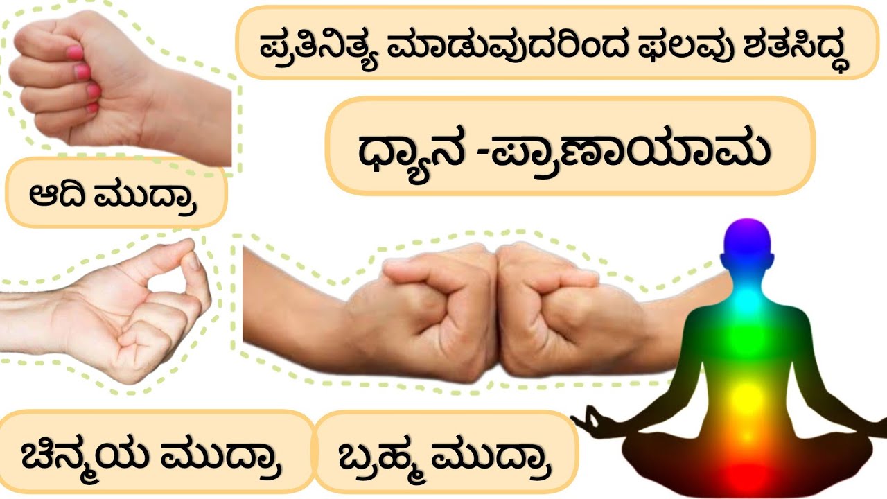 ಬ್ರಹ್ಮ ಮುದ್ರಾ, ಚಿನ್ಮಯ ಮುದ್ರಾ ಆದಿ ಮುದ್ರಾ ಜೊತೆಯಲ್ಲಿ ಧ್ಯಾನ : ಸರ್ವ ಕ್ಲೇಶ ನಾಶಕ