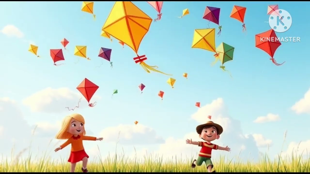 The Happy Kite 🪁 | Kids Poem in English | Flying Kite Rhyme for Children