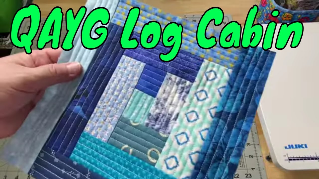 Scrappy QAYG Log Cabin Quilt Block - Tips and Tricks for Visible Quilting Lines