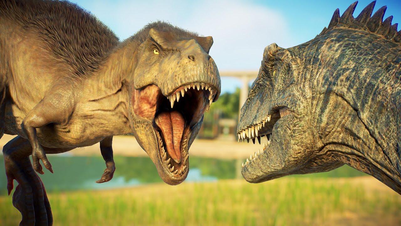 ПРОЛОГ: ПЕРНАТЫЙ Т-РЕКС: Витрина против Гиги и Тери — Jurassic World Evolution 2 Dominion