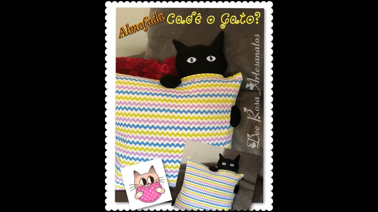Almofada  Cadê o Gato - Dee Rosa Artesanatos