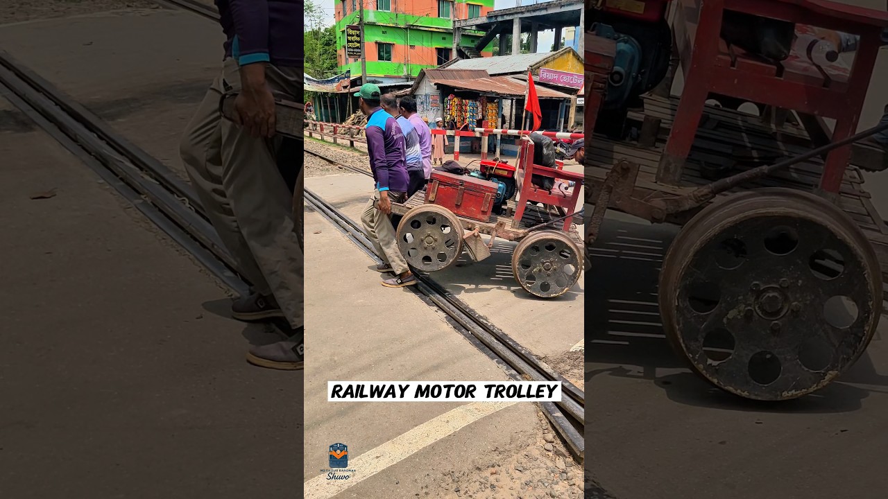 Railway motor trolley on duty|| #railway #trains #railwaywork #sorts #bangladeshrailway