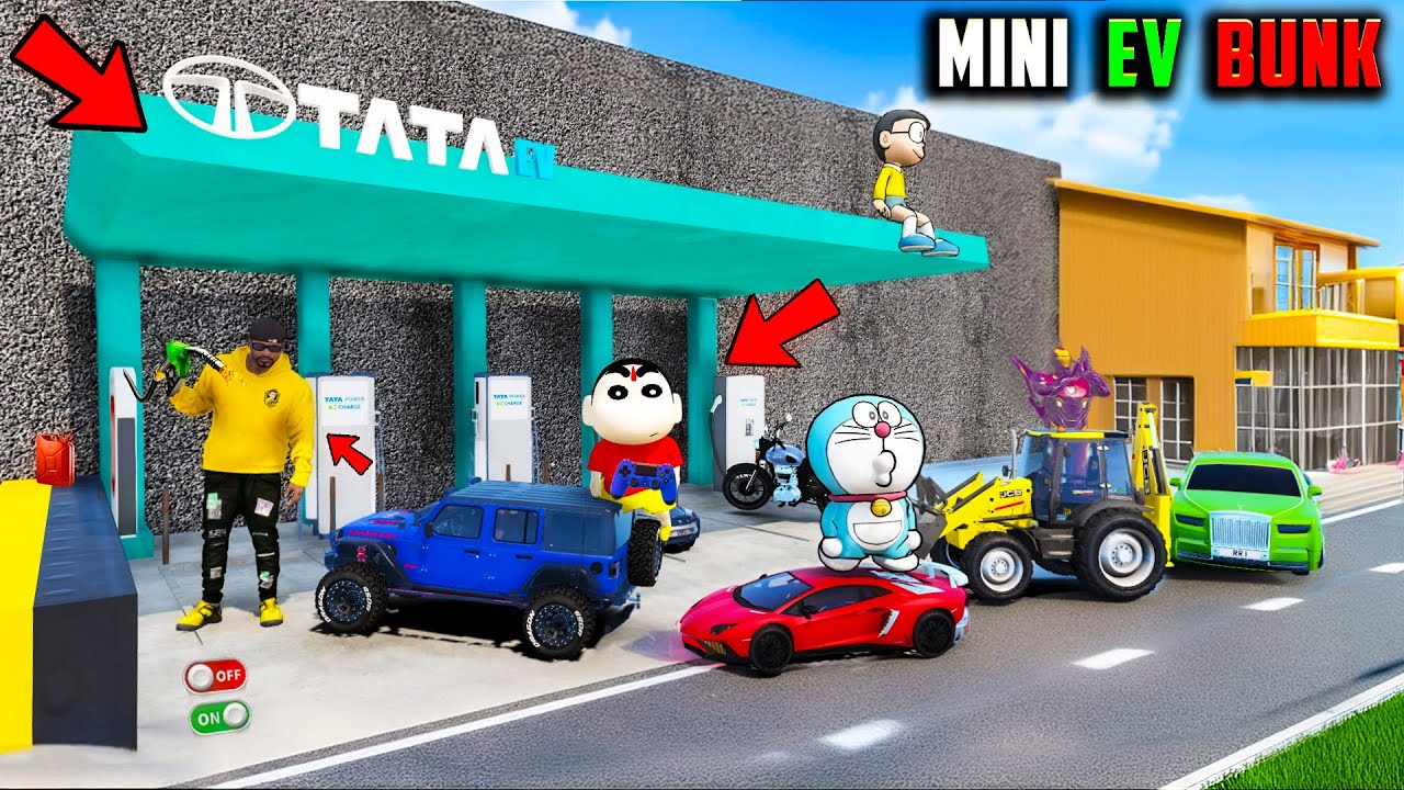 GTA V : 🤯Franklin & shinchan Builder🚗 New Mini EV BUNK😱 in GTA5. Telugu | Tri Star