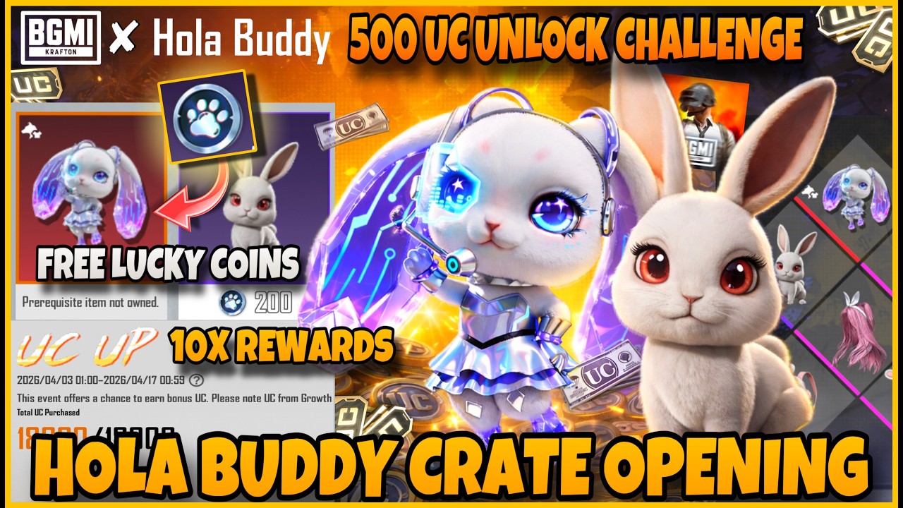 💥You Won&rsquo;t Believe This BGMI Spin 😳 Did I unlock Bunny Buddy in 500 UC!? 🍀🔥