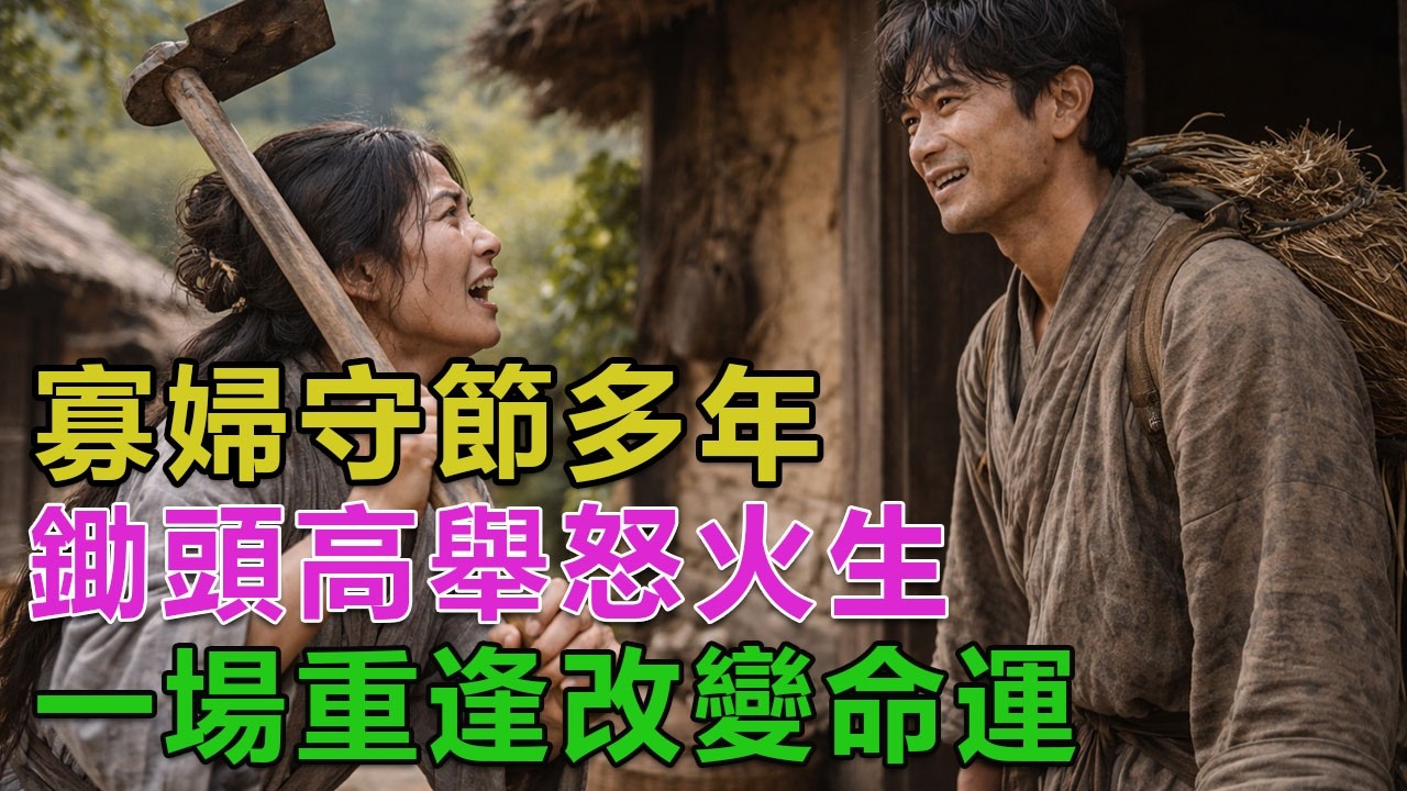 民間故事：寡婦守節多年，鋤頭高舉怒火生，一場重逢改變命運