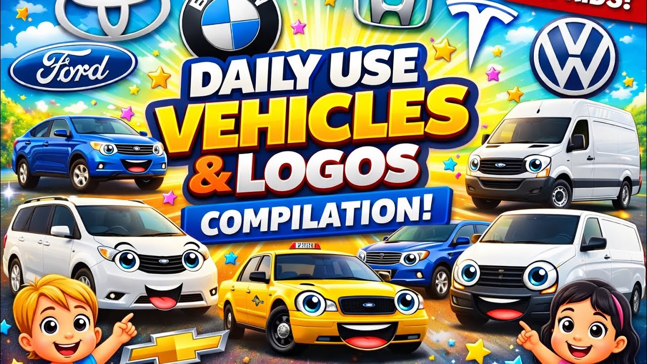 Daily use Vehicles & Famous Logos Compilation | Kids Learning | Fun learning 