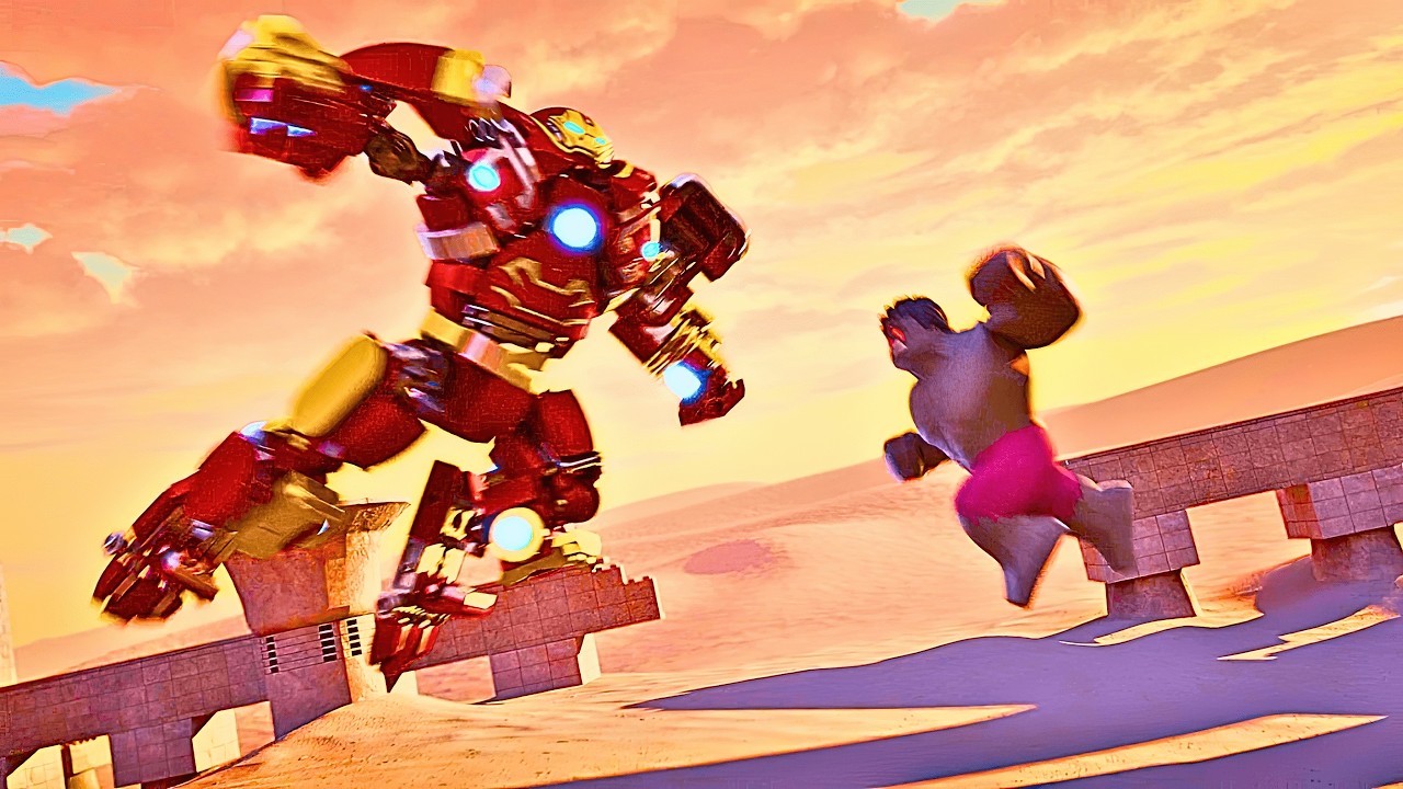 LEGO Marvel Avengers | Обзор сцены боя CatVengers против Мстителей