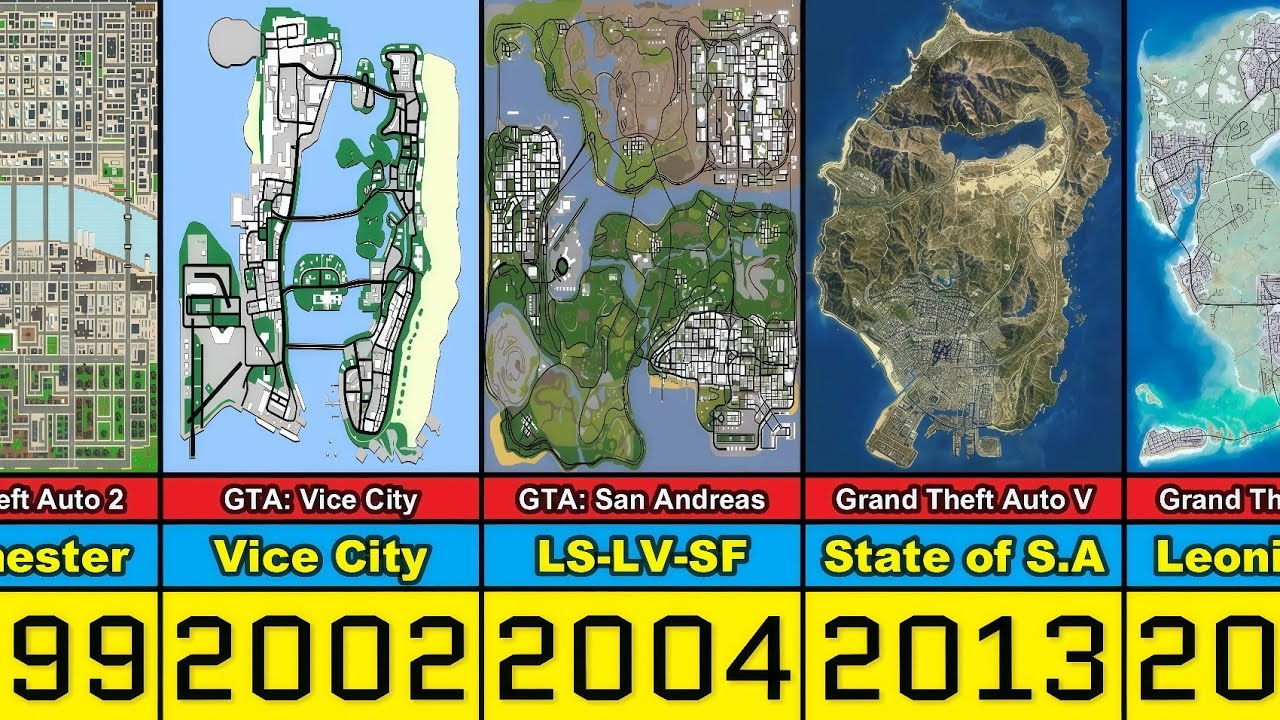 GTA Maps Evolution (1997–2026) | Including GTA VI