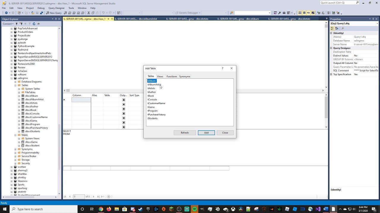 Many to Many Relationship SQL Server