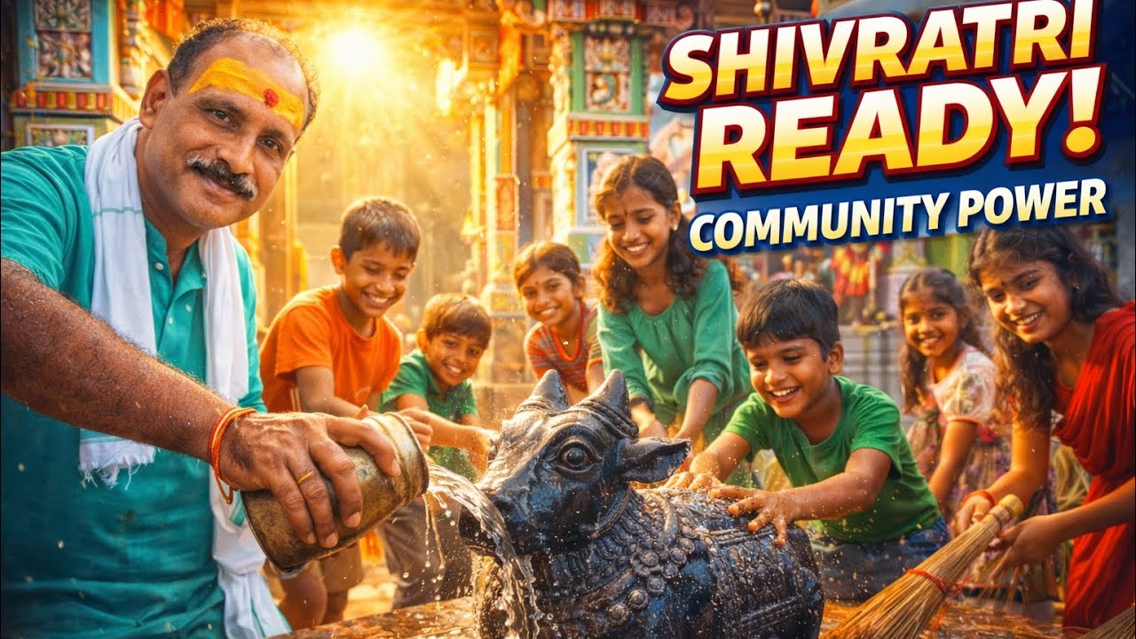 Bachchon Ke Saath Mandir Safai | Shivratri 2026 Prep | #Shivratri #HarHarMahadev