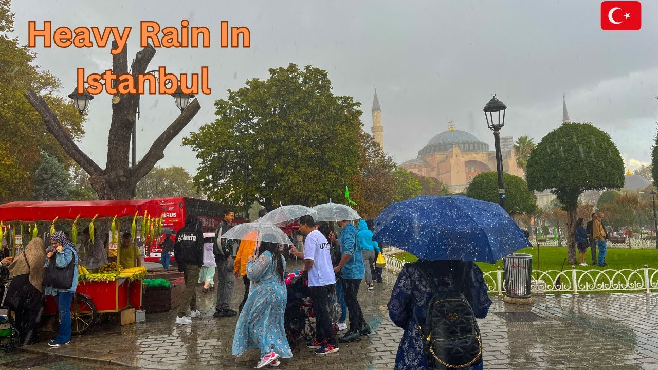 Walking In The Rain | Relaxing Walk Turkey istanbul 2024 | 4k HDR | Parivish World