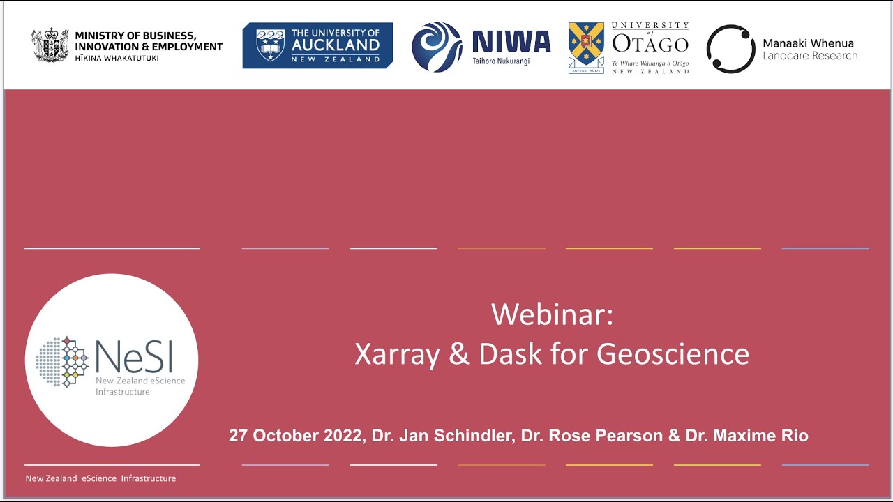 Webinar: Xarray & Dask for Geoscience
