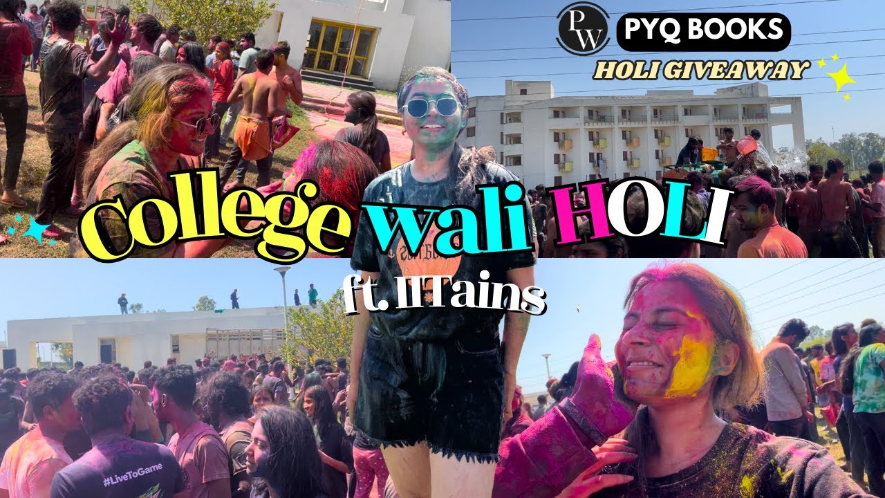 HOLI at IIT with hostel friends | BEST HOLI🎨 till now ? | Book GIVEAWAY📖📚