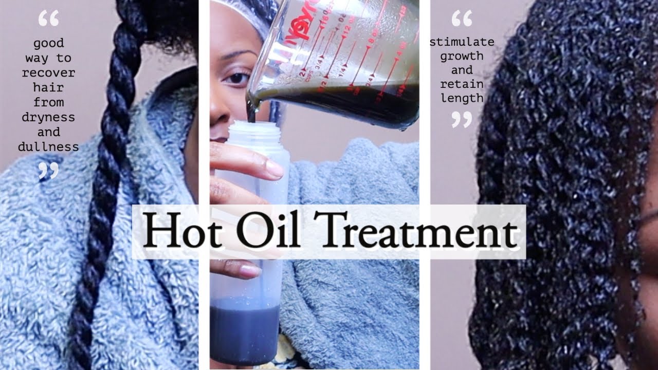 Hot Oil Treatment on Natural Hair w/ powerful herbs + oils | Stimulate hair growth & retain length