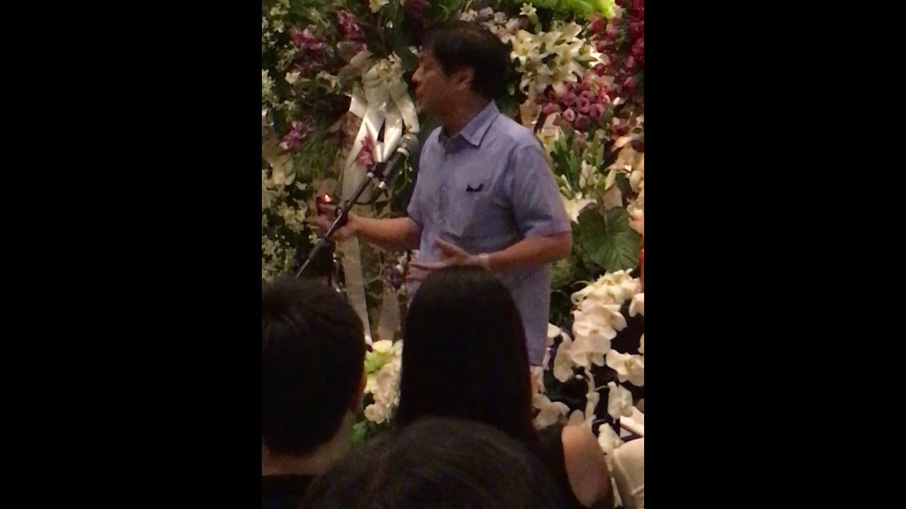 Senator Bongbong Marcos eulogy address at Bong Daza's funeral service Part 1 of 4 parts.
