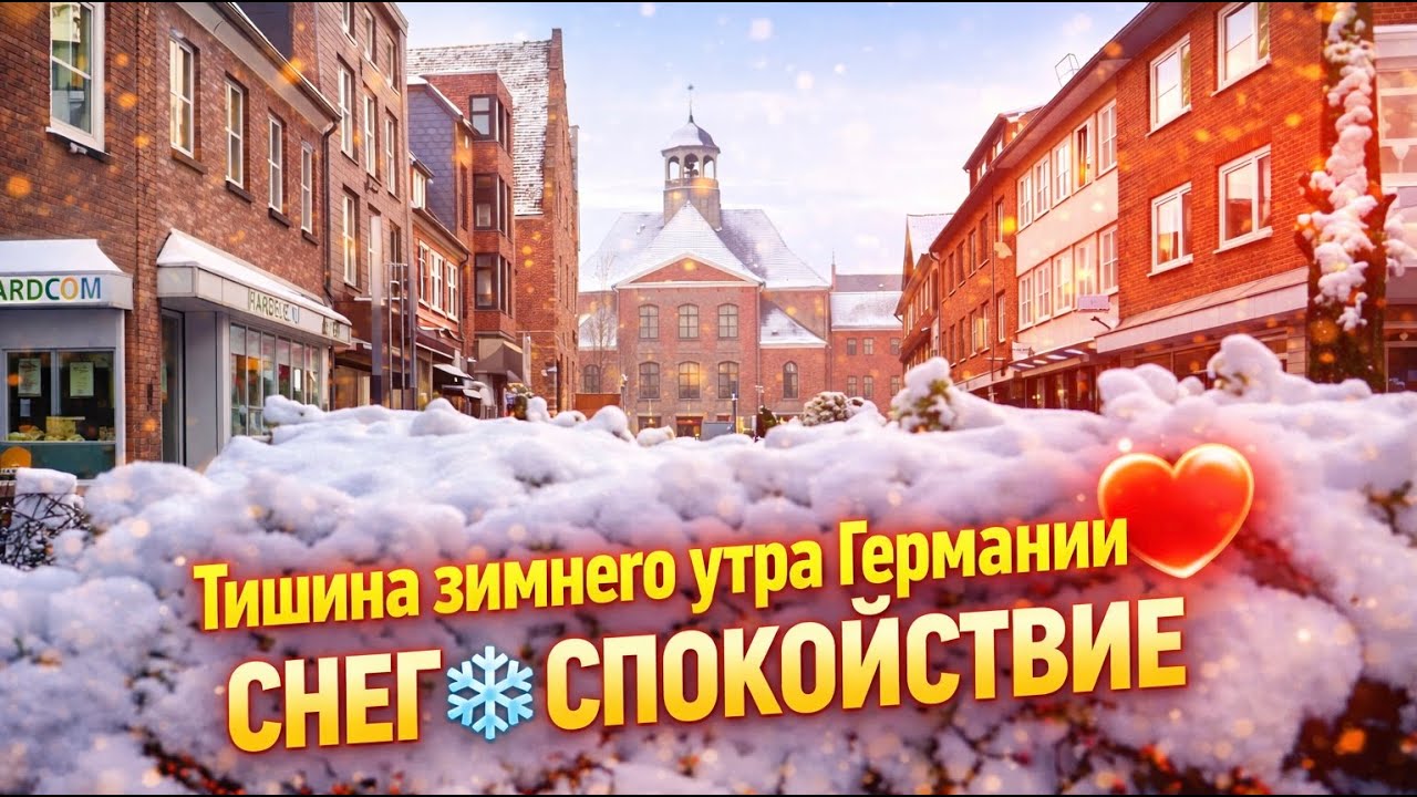 Тишина зимнего утра в Германии | Снег и спокойствие