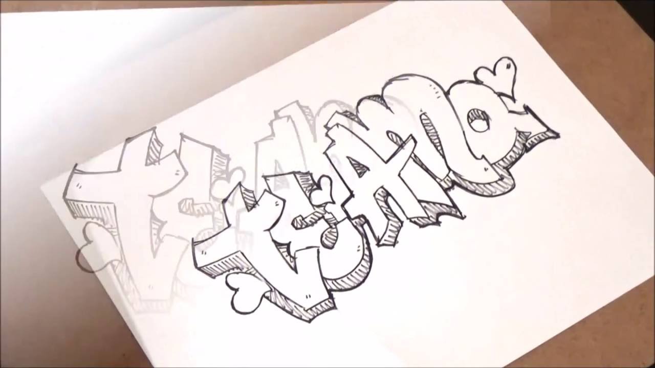 como desenhar a palavra que eu te amo