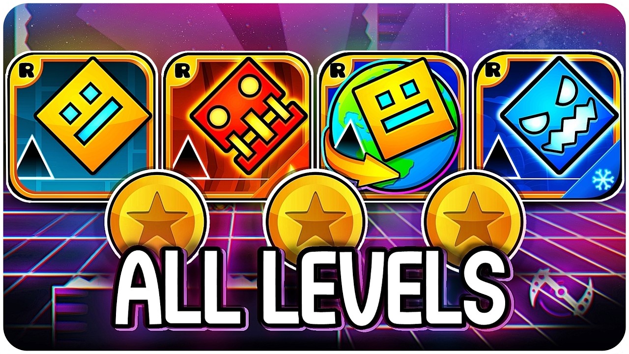 Every Geometry Dash Level! ALL COINS! (GD, Meltdown, World, Subzero)