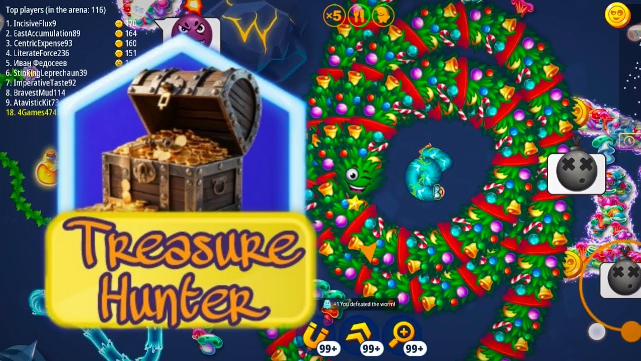 🎄❄️ Worms Zone.io New Year 2026 💰 Treasure Hunter (7) 💰 🎄❄️ by 4Games_#1159