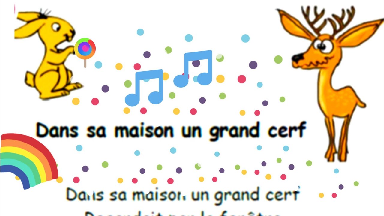 comptine française dans sa maison 🏡 un grand cerf regardait par la fenêtre maternelles
