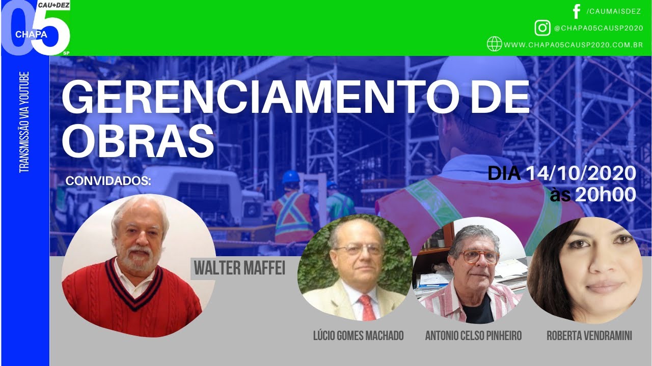 SUPERLIVE - Gerenciamento de Obras com prof. Walter Maffei - 14/10 às 20h