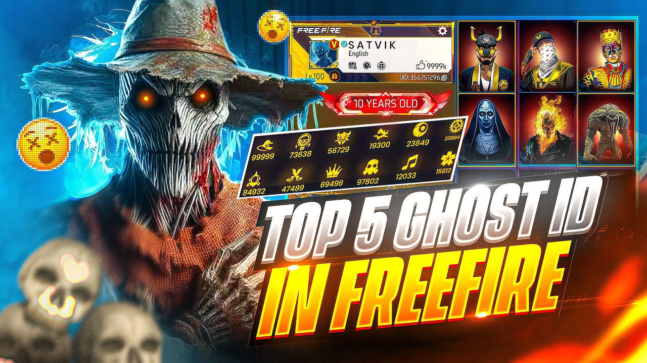 2017 GHOST IDS IN FREE FIRE 😱🔥 - TOP 5 MYSTERIOUS IDS IN FREE FIRE - GARENA FREE FIRE
