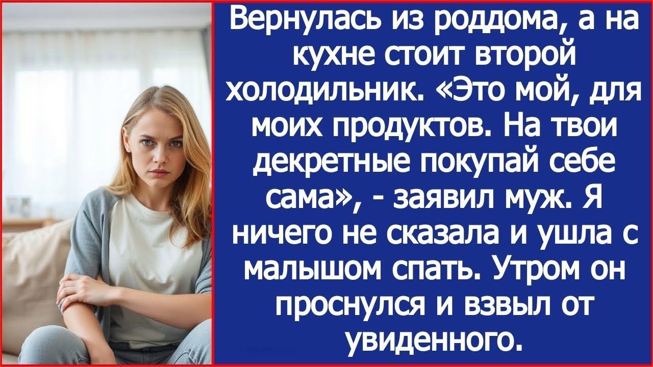 Вернулась из роддома, а на кухне стоит второй холодильник   Это мой, для моих продуктов   заявил