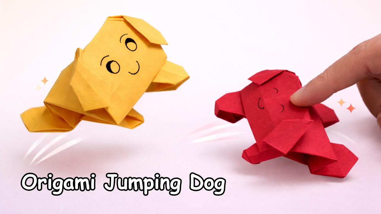 Easy Origami Jumping Dog - EasyTutorial