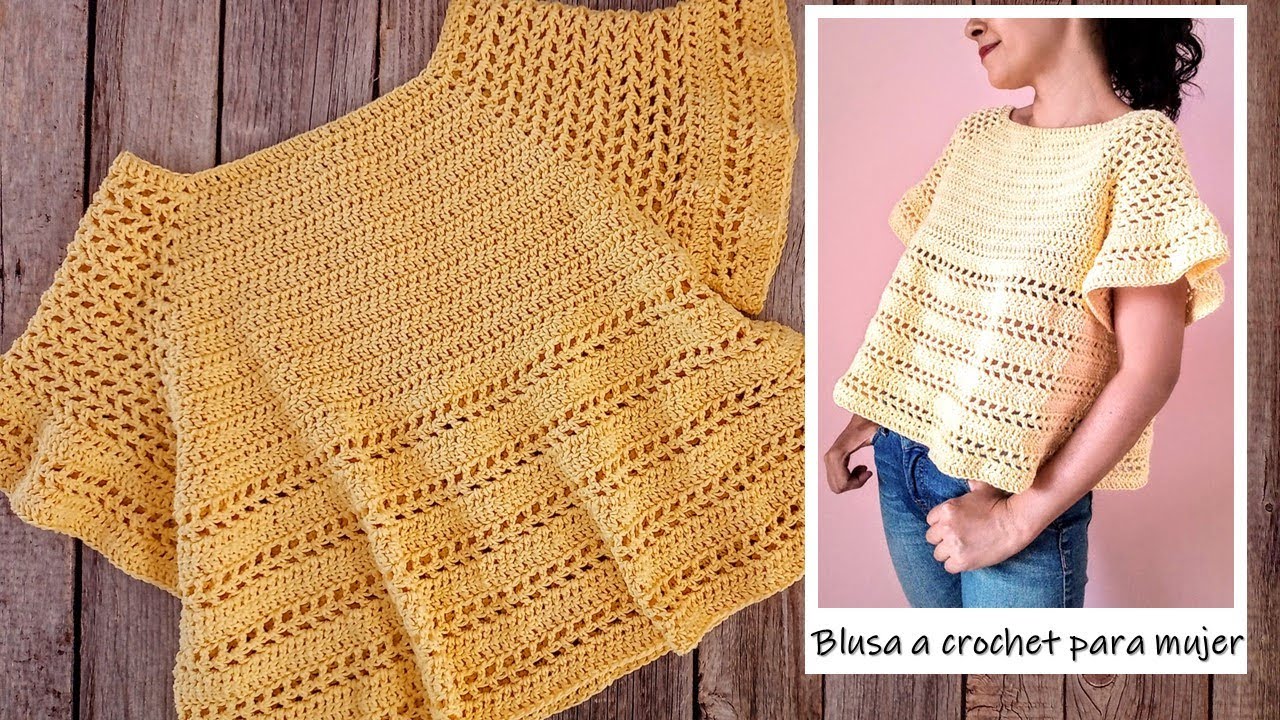 Blusa TOP DOWN para mujer ¡SÚPER FÁCIL y SIN COSTURAS!!