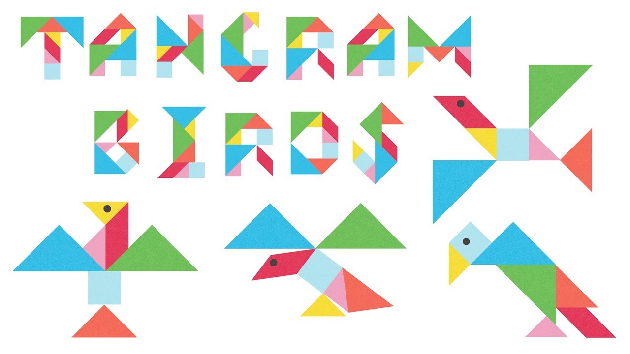 Tangram Birds Puzzle for Kids - 18 Fun Bird Shapes Made From Tangram Pieces
