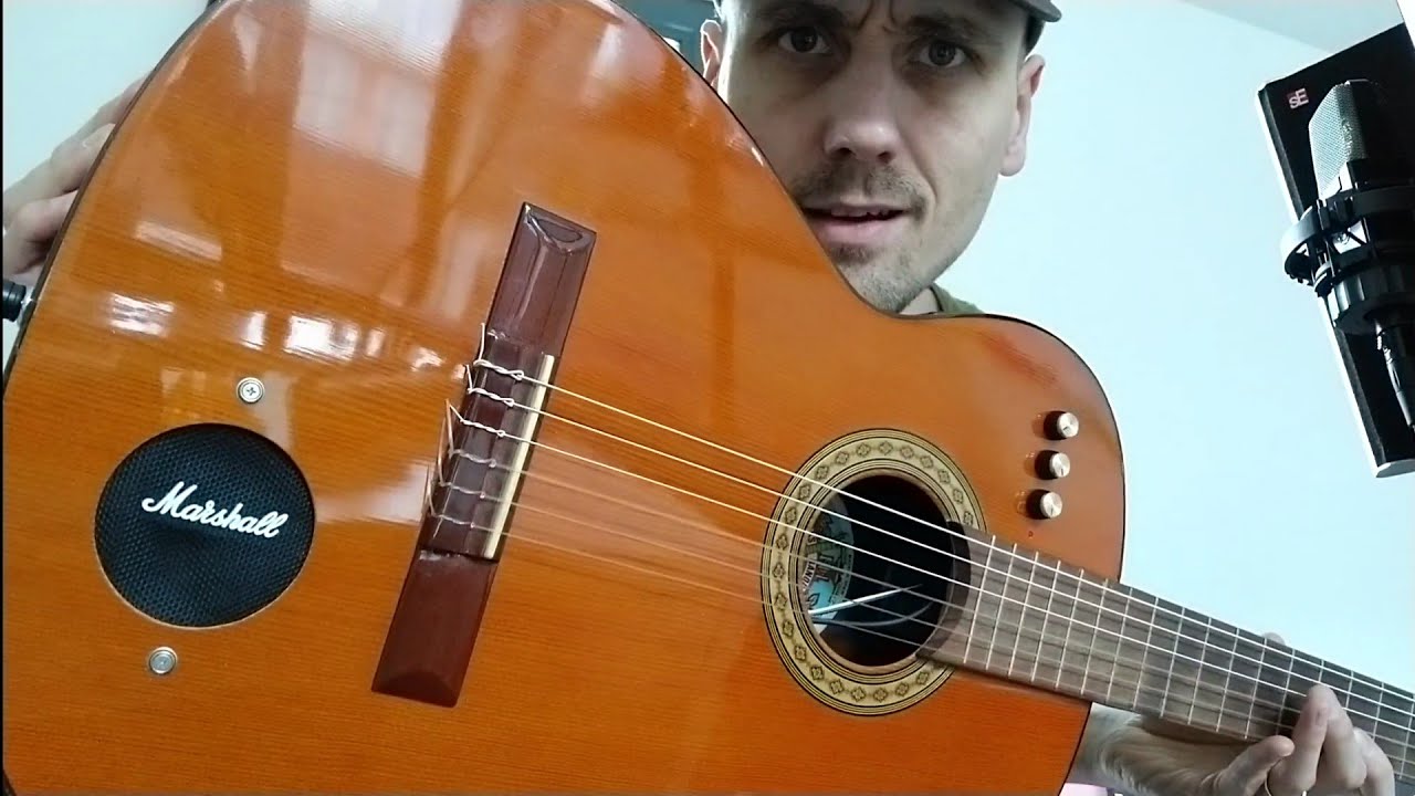 My Acoustic Guitar with built-in 1 Watt Marshall Amp
